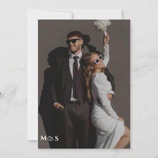 Customizable Chic Black with photo save the date  Kaart (Achterkant)