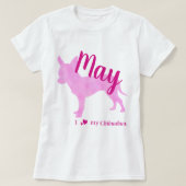 Customizable Chihuahua Pink Silhouette Tee チワワT T-shirt (Design voorkant)