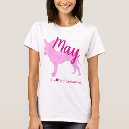 Customizable Chihuahua Pink Silhouette Tee チワワT T-shirt