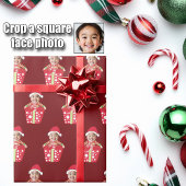 Customizable Children's Face Photo Red Christmas Cadeaupapier
