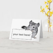 Customizable Chinchilla greeting birthday card Kaart (Gele Bloem)