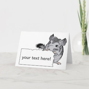 Customizable Chinchilla greeting birthday card Kaart
