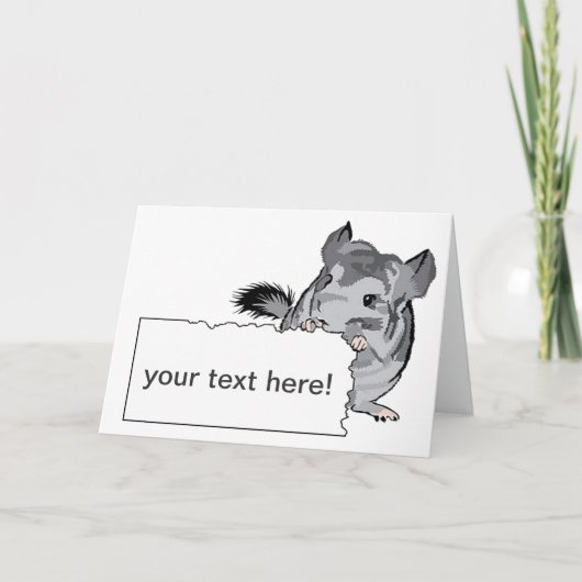Customizable Chinchilla greeting birthday card Kaart (Voorkant)
