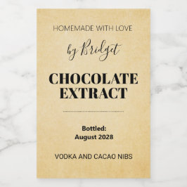 Customizable Chocolate Extract Label Wijn Etiket