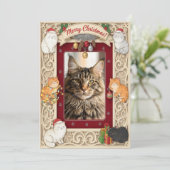 Customizable Christmas Card for Cat Lovers  Feestdagenkaart (Staand voorkant)