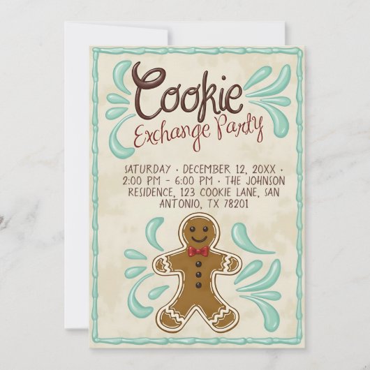 Customizable Christmas Cookie Exchange Party  Kaart (Voorkant)