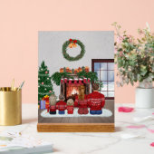 Customizable Christmas Family Portrait Gift Acryl Bord (Huwelijk)