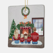Customizable Christmas Family Portrait Gift Keramisch Ornament (Links)