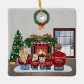 Customizable Christmas Family Portrait Gift Keramisch Ornament (Voorkant)