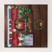 Customizable Christmas Family Portrait Gift Legpuzzel (Horizontaal)