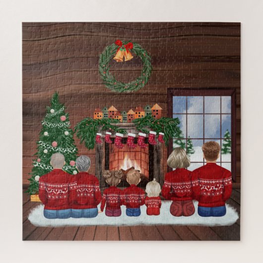 Customizable Christmas Family Portrait Gift Legpuzzel (Verticaal)