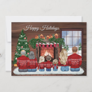 Customizable Christmas Family Portrait Invitation Kaart