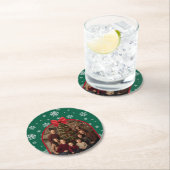 Customizable Christmas Paper Coaster – Personalize Ronde Kartonnen Onderzetter (Insitu)