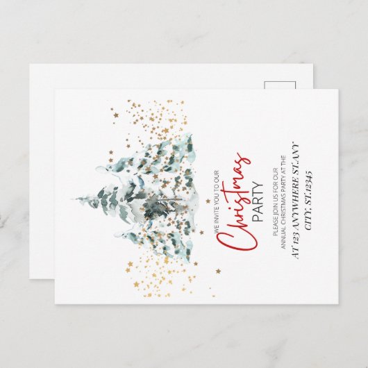 Customizable Christmas Party Postcard Briefkaart (Voorkant / Achterkant)