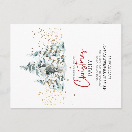 Customizable Christmas Party Postcard Briefkaart (Voorkant)