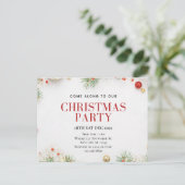 Customizable Christmas Party Postcard Briefkaart (Staand voorkant)