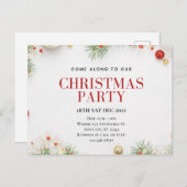 Customizable Christmas Party Postcard Briefkaart (Voorkant / Achterkant)