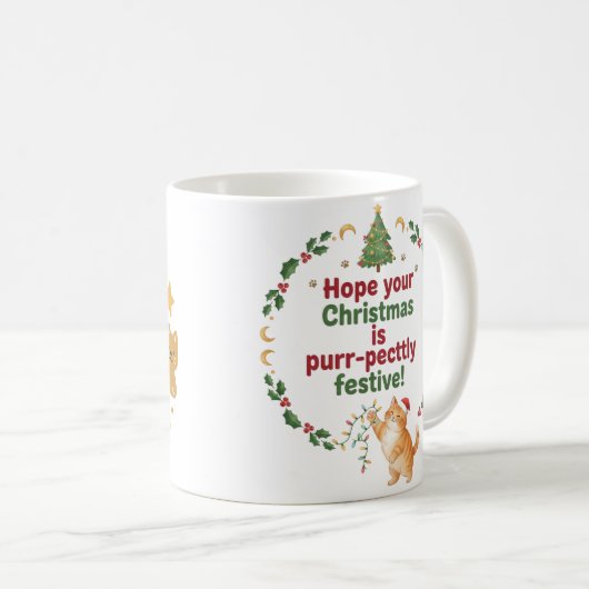 Customizable Christmas Pet Photo & Name Mug  Koffiemok (Voorkant rechts)