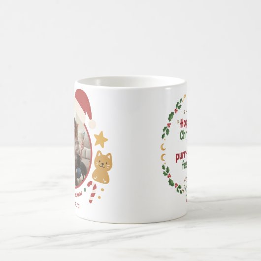 Customizable Christmas Pet Photo & Name Mug  Koffiemok (Center)