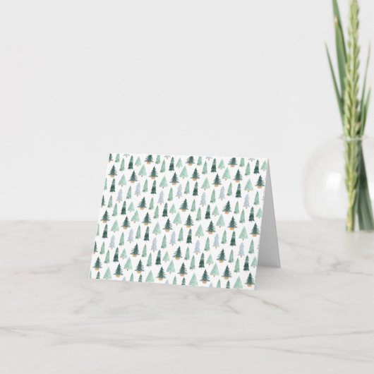 Customizable Christmas Tree Pattern Festive Card Kaart (Voorkant)
