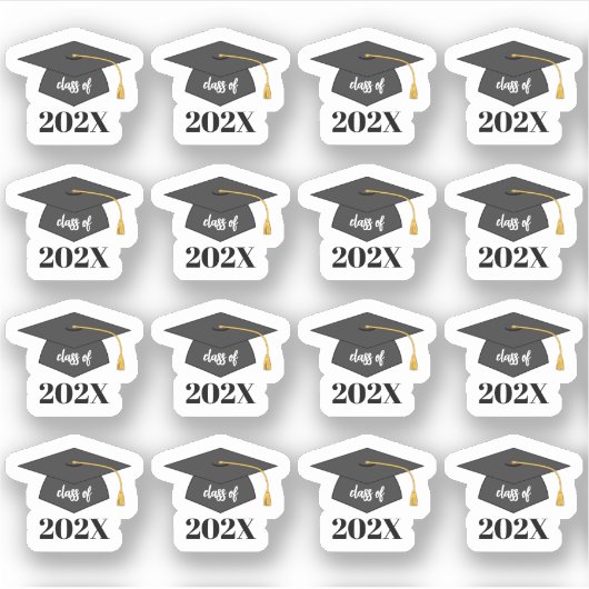 Customizable Class Of 202X Senior Graduation Hat  Sticker (Voorkant)