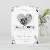 Customizable Classic Black Calligraphy Wedding  Kaart (Staand voorkant)