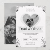 Customizable Classic Black Calligraphy Wedding  Kaart (Voorkant / Achterkant)