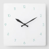 Customizable clock numbers vierkante klok (Voorkant)