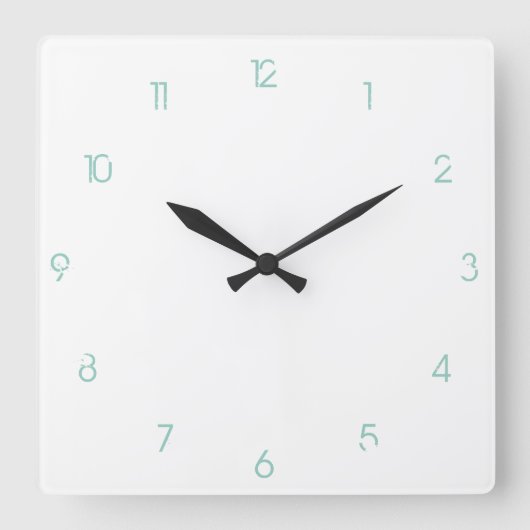 Customizable clock numbers vierkante klok (Voorkant)