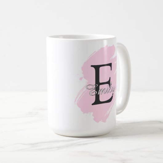 Customizable Coffee Mug with Monogram & Name Koffiemok (Voorkant rechts)