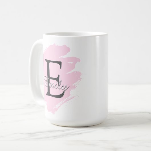 Customizable Coffee Mug with Monogram & Name Koffiemok (Voorkant links)