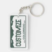 Customizable Colorado license plate green keychain (achterkant)