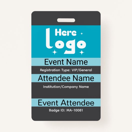 Customizable conference and expo badge template (Voorkant)