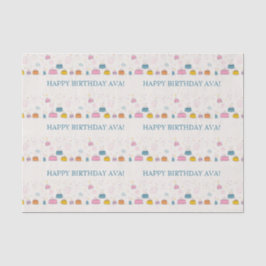 Customizable Confetti & Cake Birthday  Tissuepapier