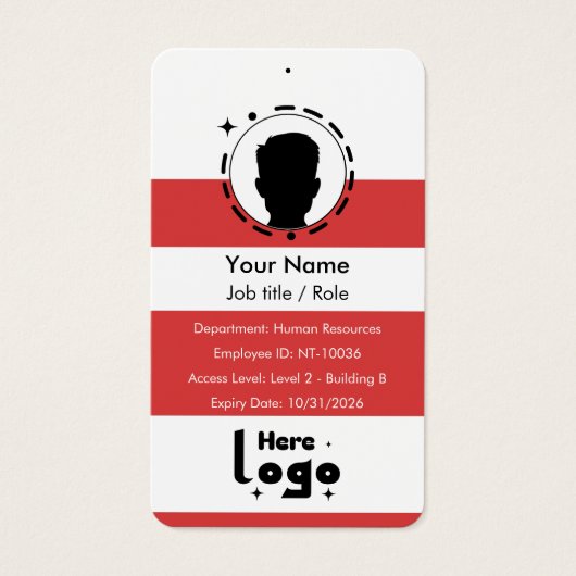 Customizable Corporate Employee ID Profile Card Visitekaartje (Voorkant)