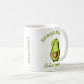 Customizable Cute Avocado Hand-drawn Original Art Koffiemok (Voorkant rechts)