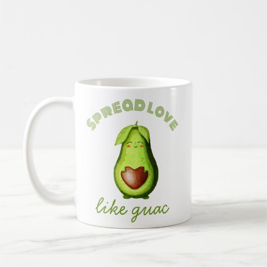 Customizable Cute Avocado Hand-drawn Original Art Koffiemok (Links)