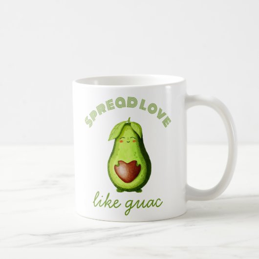 Customizable Cute Avocado Hand-drawn Original Art Koffiemok (Rechts)
