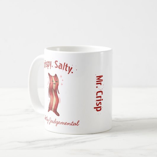 Customizable Cute Bacon Hand-Drawn Art Coffee Mug Koffiemok (Voorkant links)