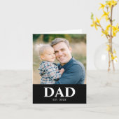 Customizable Dad Established Photo Fathers Day Kaart (Gele Bloem)