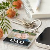 Customizable Dad Established Photo Fathers Day Sleutelhanger (Voorkant Rechts)