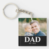 Customizable Dad Established Photo Fathers Day Sleutelhanger (Voorkant)
