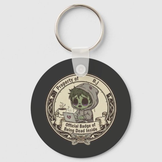 Customizable Dead Inside Badge Sleutelhanger (Voorkant)