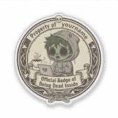Customizable Dead Inside Badge  Sticker (Voorkant)