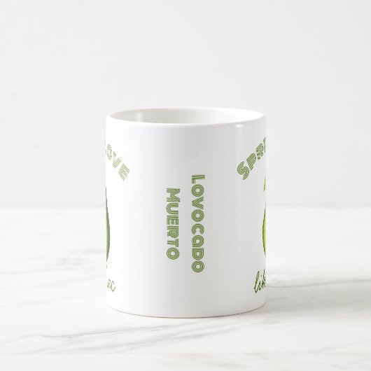 Customizable Dia de los Muertos Avocado Character Koffiemok (Center)