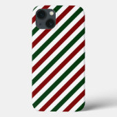 Customizable Diagonal Christmas Stripes iPhone Case-Mate iPhone Case (Achterkant)