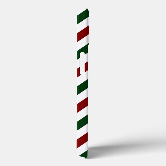 Customizable Diagonal Christmas Stripes iPhone Case-Mate iPhone Case (Achterkant / Rechts)