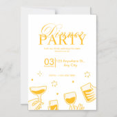 Customizable Dinner Party Invitation Card Magnetische Uitnodiging (Voorkant)