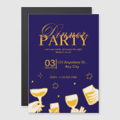 Customizable Dinner Party Invitation Card Magnetische Uitnodiging (Voorkant / Achterkant)