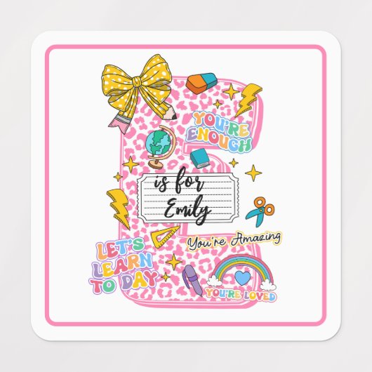 Customizable “E is for” Alphabet Art – Inspiration Labels (Design 1)